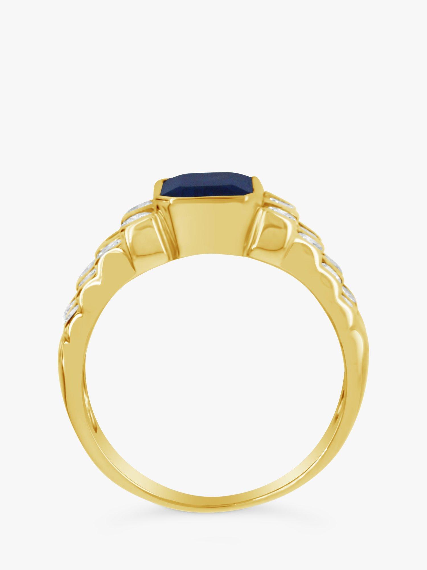Product image 4 of 4, which shows Milton & Humble Jewellery Pre-Loved 14ct Yellow Gold Sapphire & Diamond Cocktail Ring