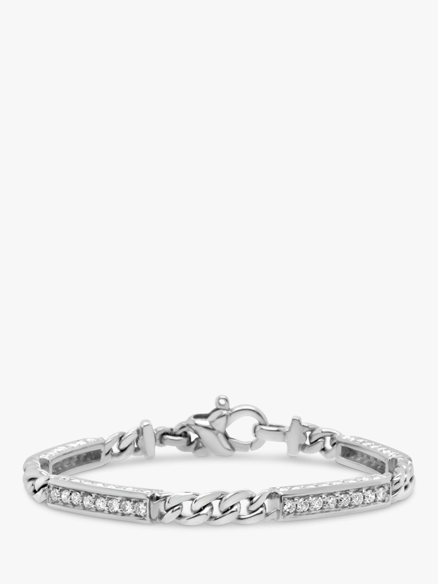 Product image 1 of 3, which shows Milton & Humble Jewellery Pre-Loved 14ct White Gold Diamond Chain Bracelet