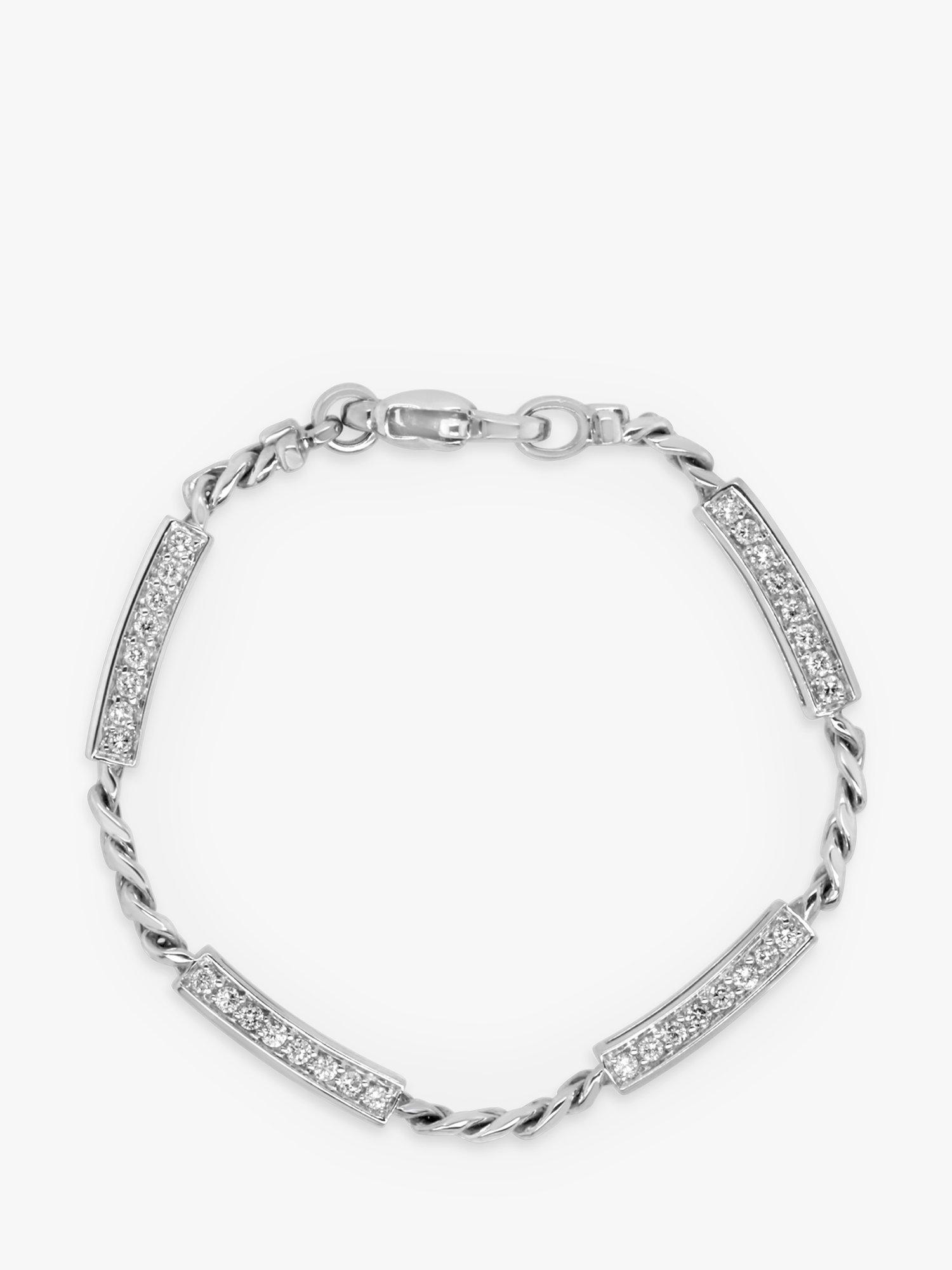 Product image 2 of 3, which shows Milton & Humble Jewellery Pre-Loved 14ct White Gold Diamond Chain Bracelet