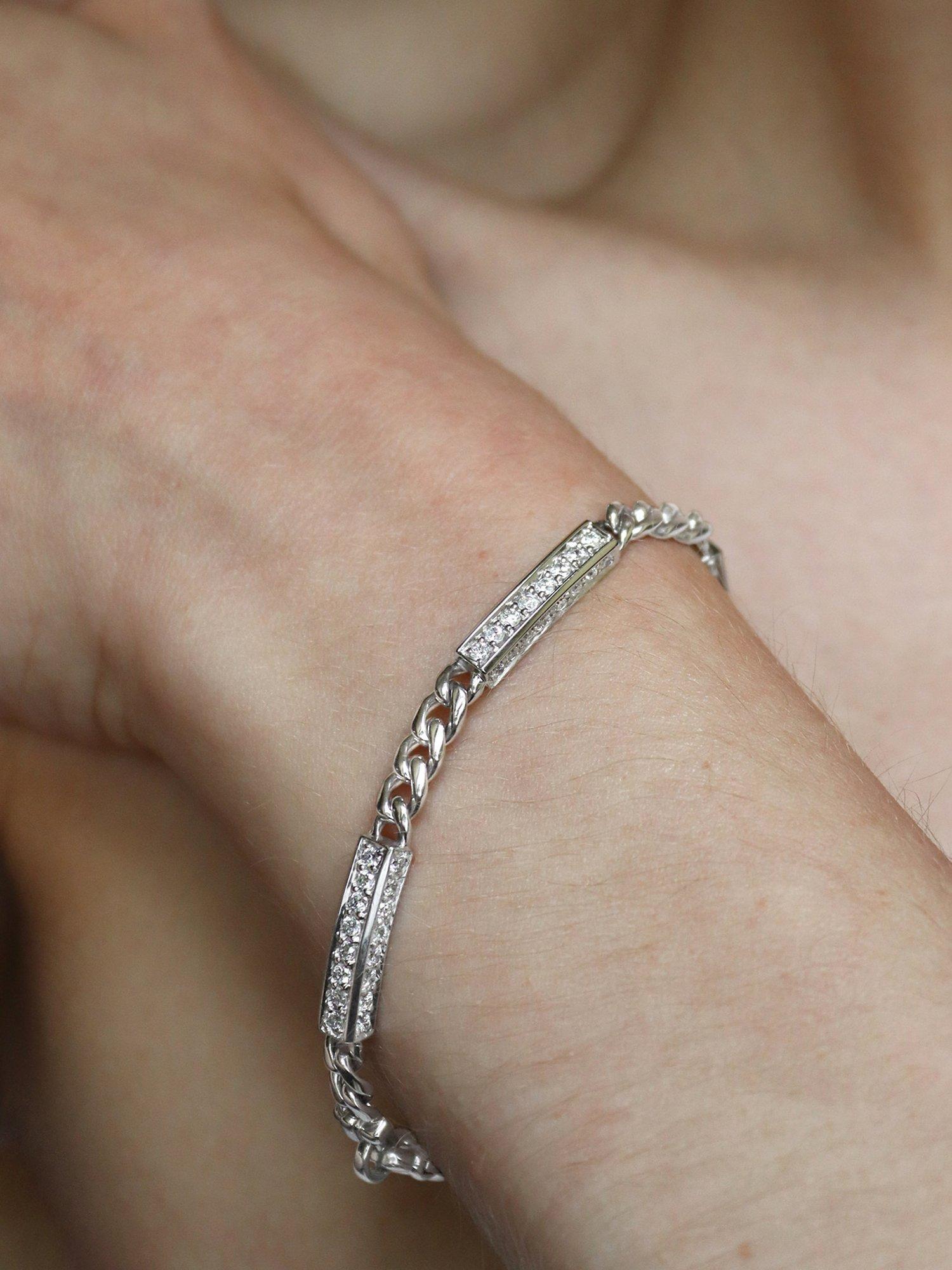 Product image 3 of 3, which shows Milton & Humble Jewellery Pre-Loved 14ct White Gold Diamond Chain Bracelet