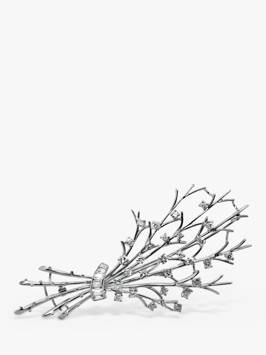 Milton & Humble Jewellery Pre-Loved 18ct White Gold Diamond Spray Brooch