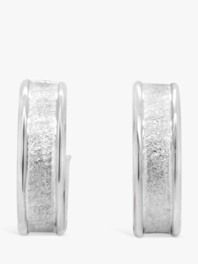 Product image 1 of 3, which shows Milton & Humble Jewellery Pre-Loved 9ct White Gold Hoop Earrings