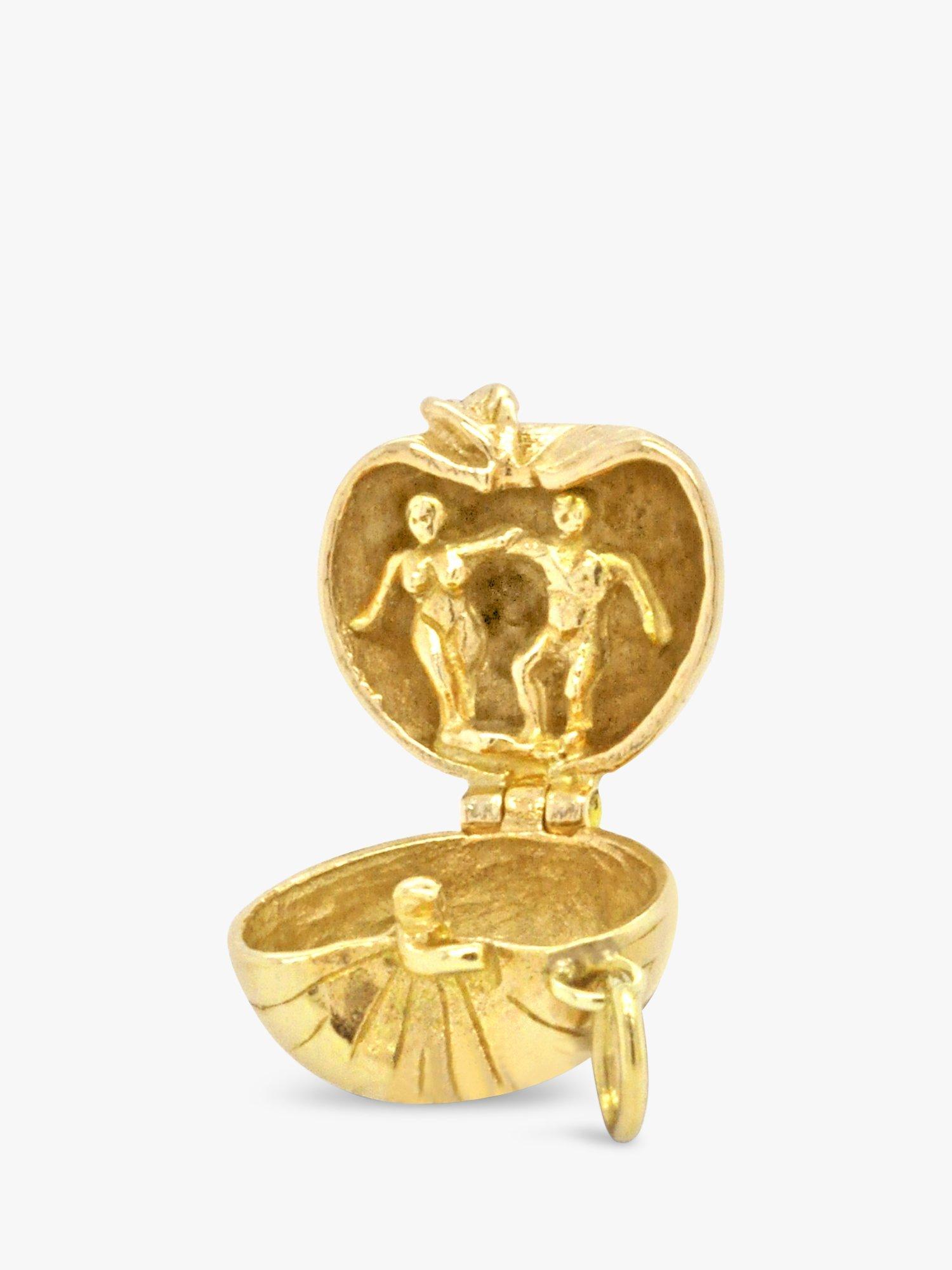 Product image 2 of 2, which shows Milton & Humble Jewellery Pre-Loved 9ct Yellow Gold Adam & Eve Apple Charm, Dated Birmingham 1963