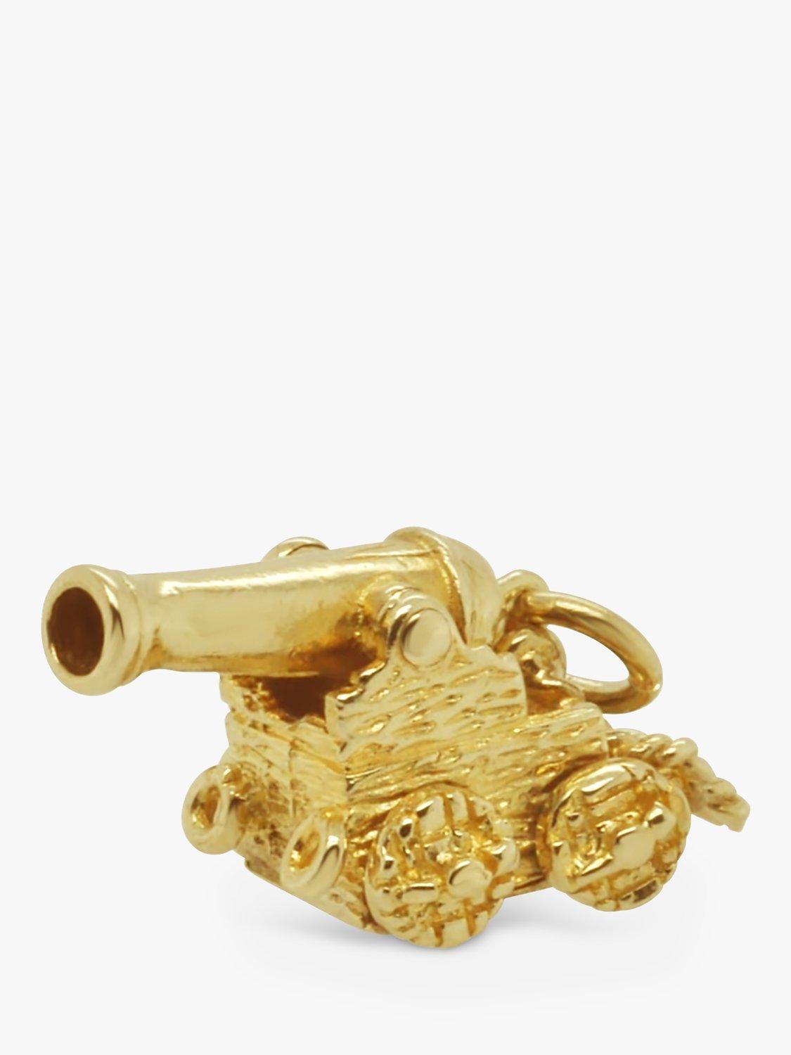 Product image 2 of 2, which shows Milton & Humble Jewellery Pre-Loved 9ct Yellow Gold Wheeled Canon Pendant Charm, Dated London 1965