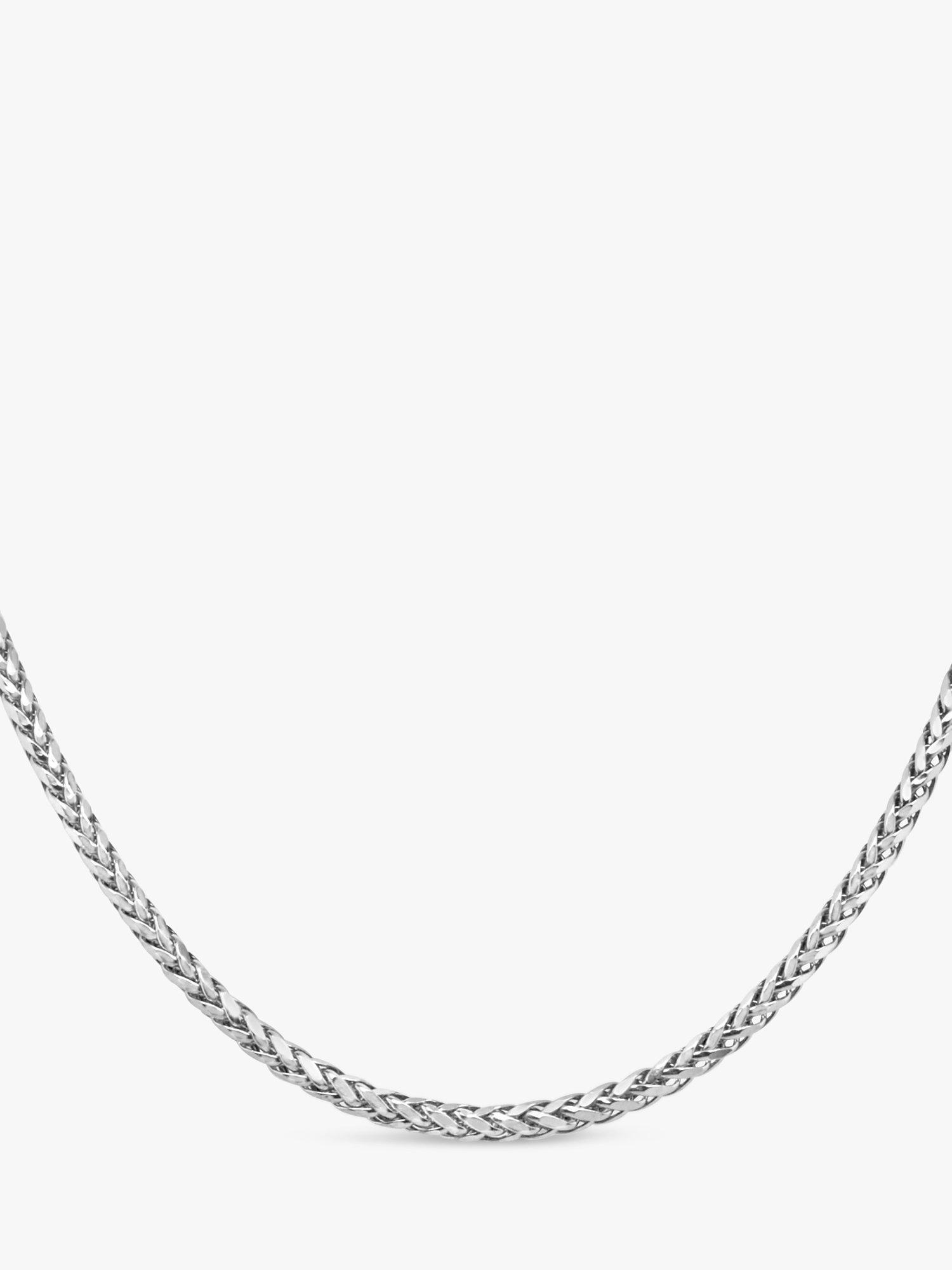 Product image 2 of 2, which shows Milton & Humble Jewellery Pre-Loved 9ct White Gold Spiga Link Chain Necklace