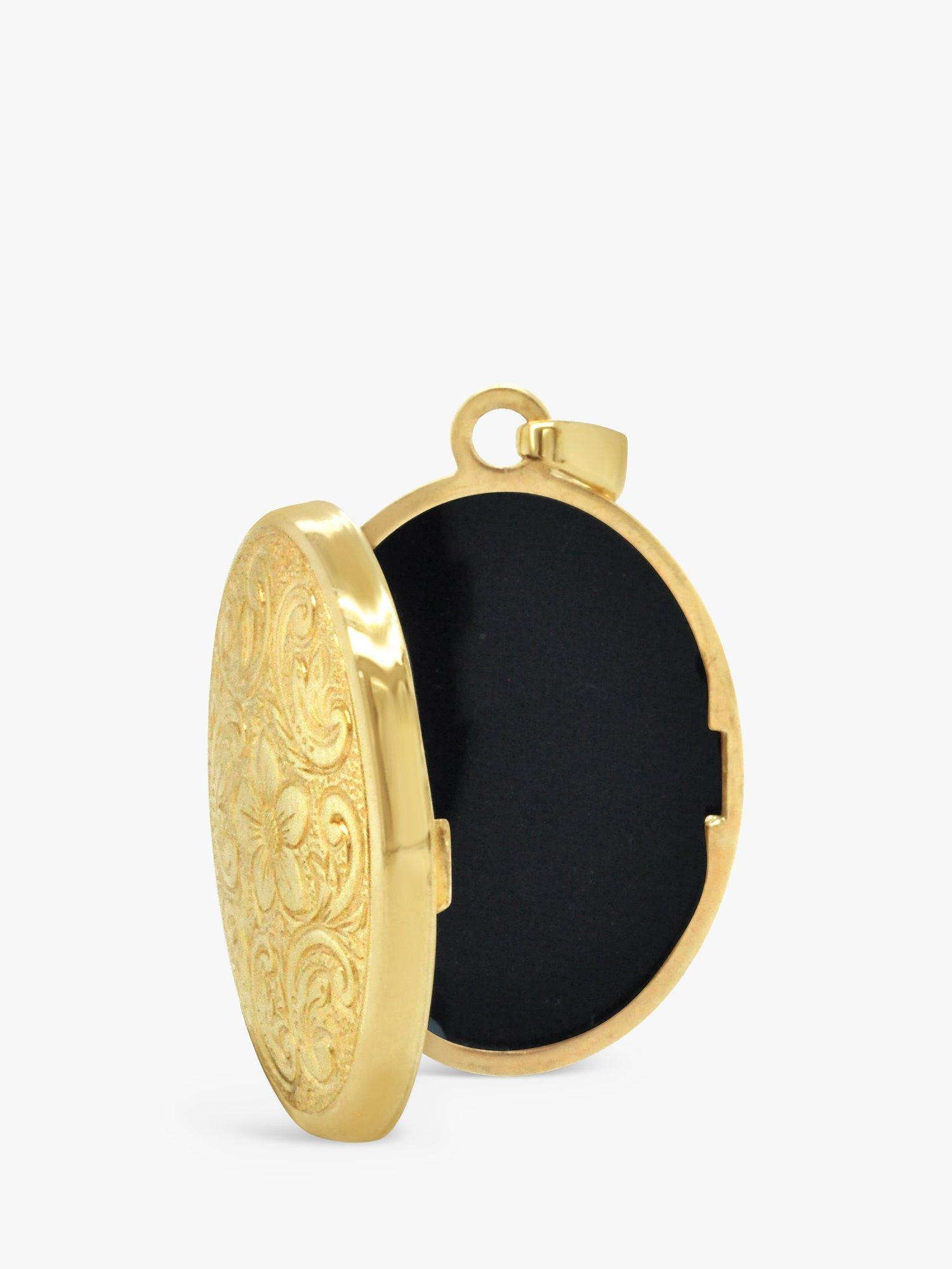 Product image 2 of 2, which shows Milton & Humble Jewellery Pre-Loved 9ct Yellow Gold Oval Floral Locket Pendant