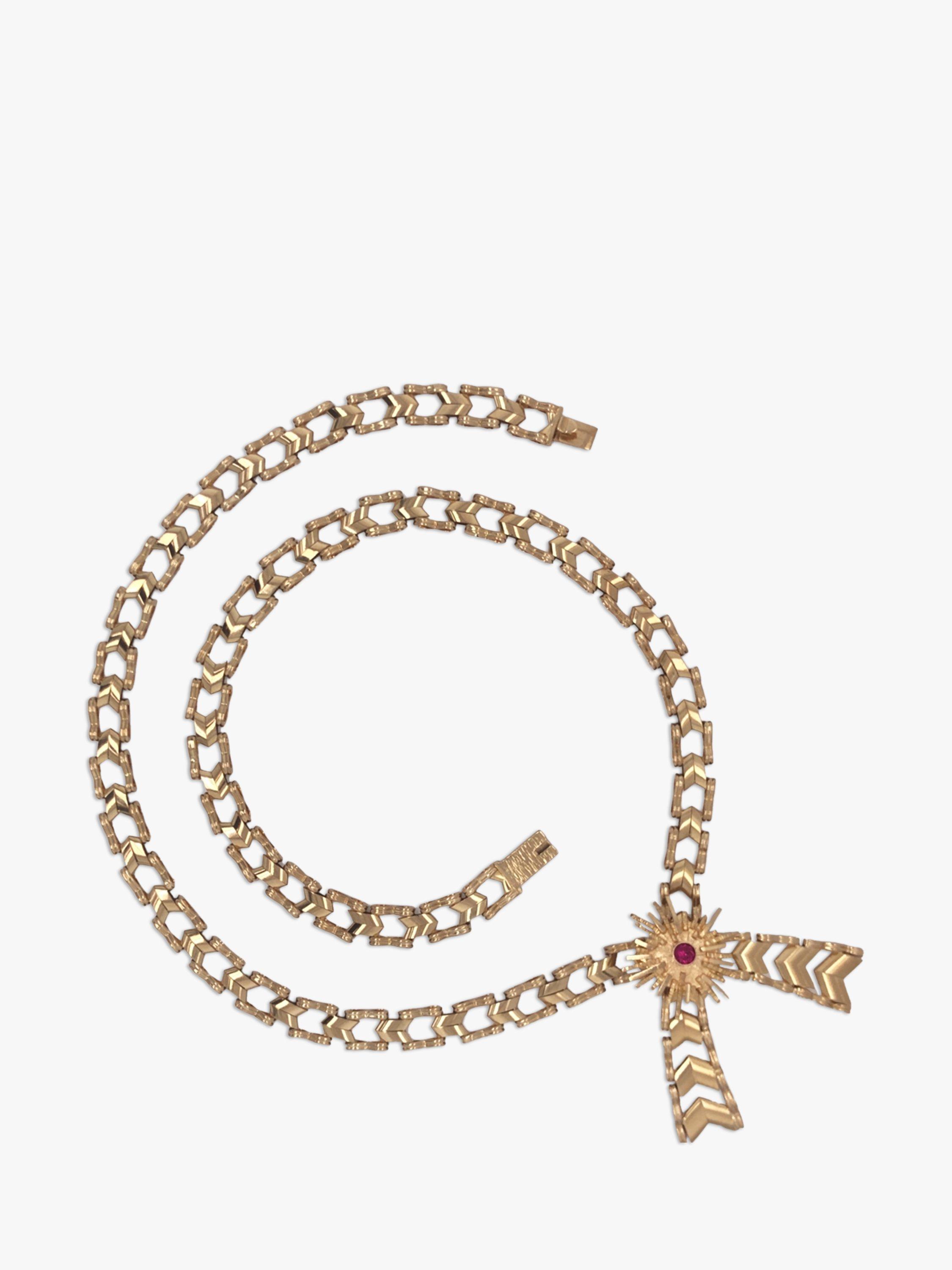 Vintage Fine Jewellery Pre-Loved 9ct Yellow Gold Flat Gate Link Collar Necklace, Dated Circa 1980s