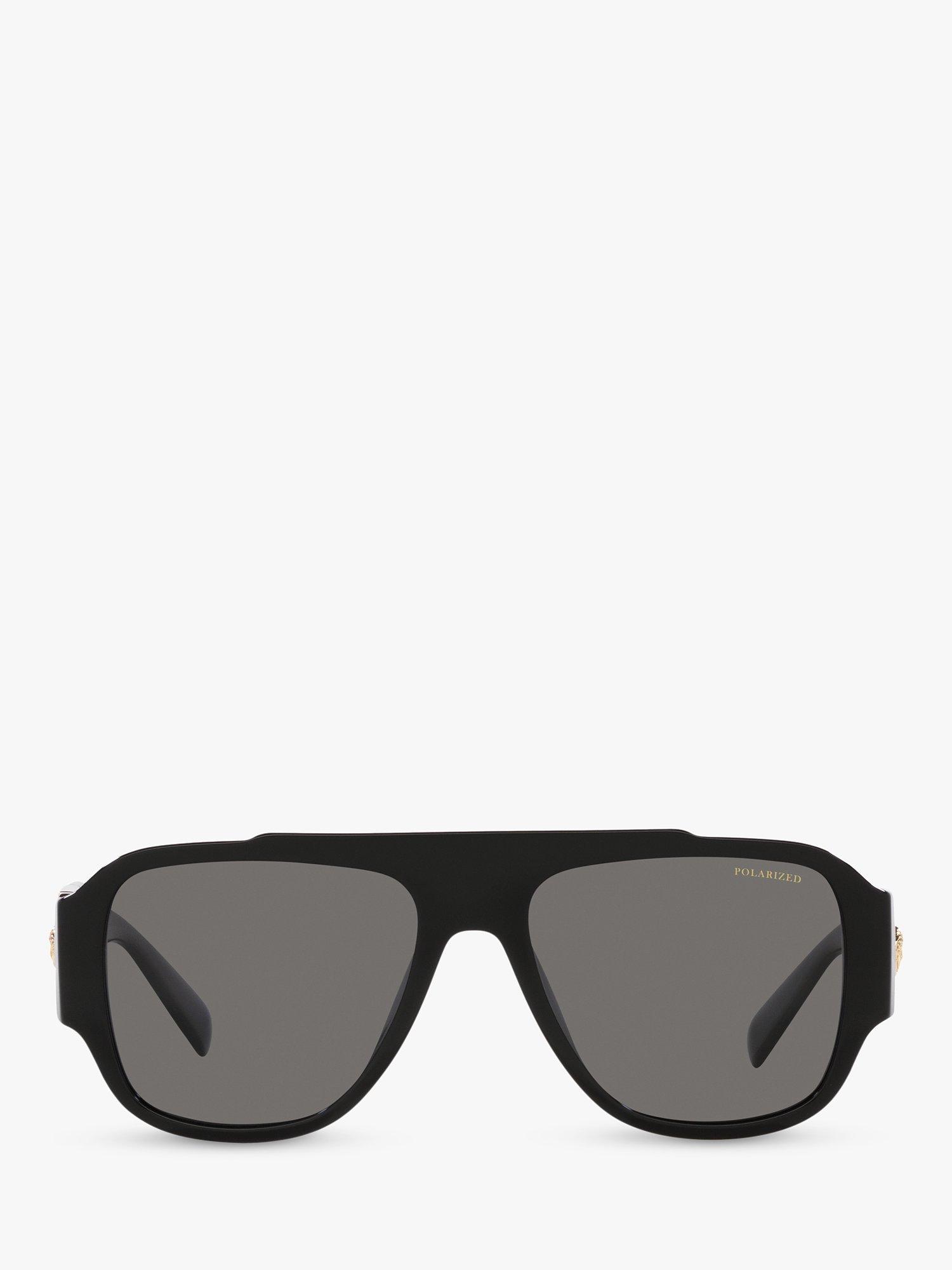 Product image 3 of 11, which shows Versace VE4436U Men's Polarised Pillow Sunglasses, Black/Grey