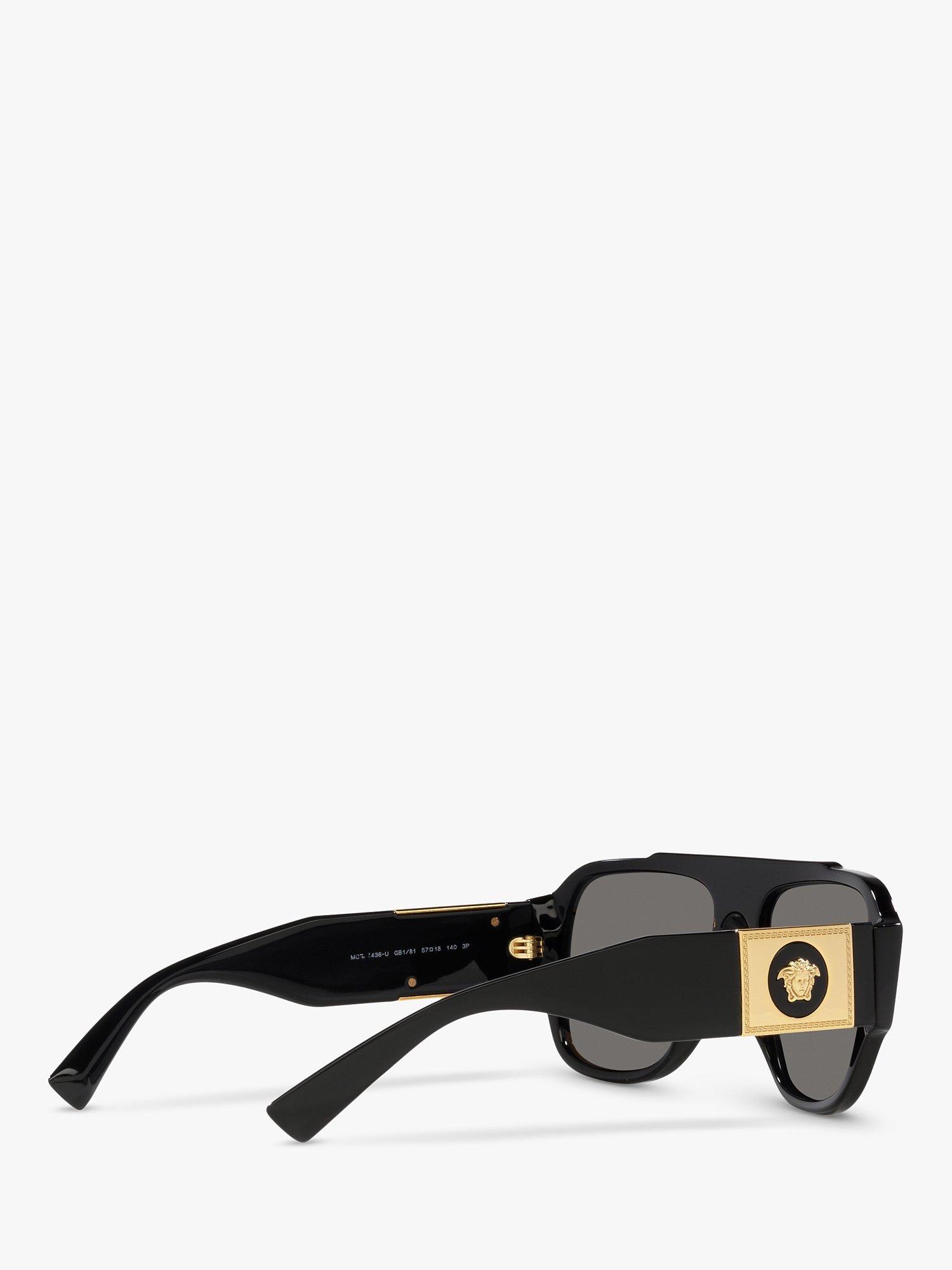 Product image 9 of 11, which shows Versace VE4436U Men's Polarised Pillow Sunglasses, Black/Grey