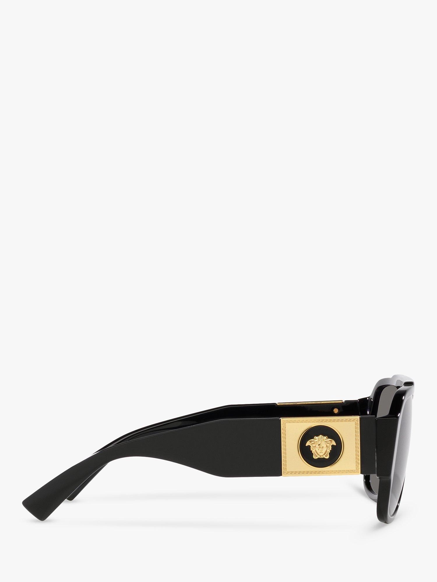 Product image 10 of 11, which shows Versace VE4436U Men's Polarised Pillow Sunglasses, Black/Grey