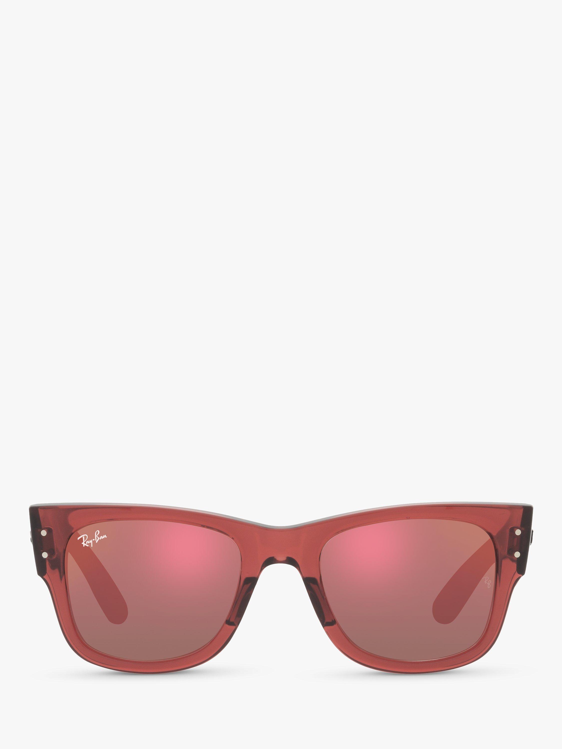 Product image 3 of 11, which shows Ray-Ban RB0840S Mega Wayfarer Sunglasses, Transparent Pink