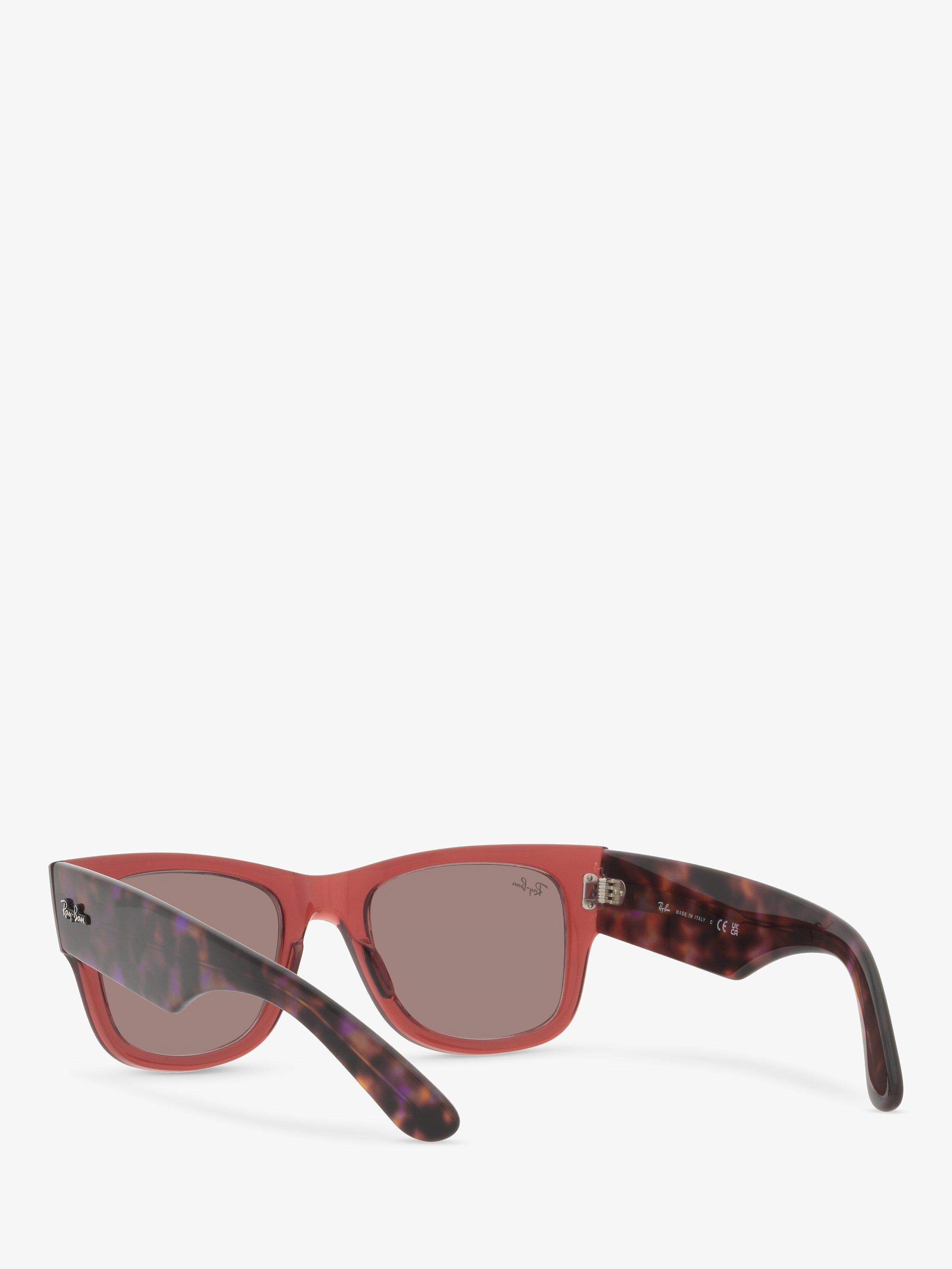 Product image 6 of 11, which shows Ray-Ban RB0840S Mega Wayfarer Sunglasses, Transparent Pink