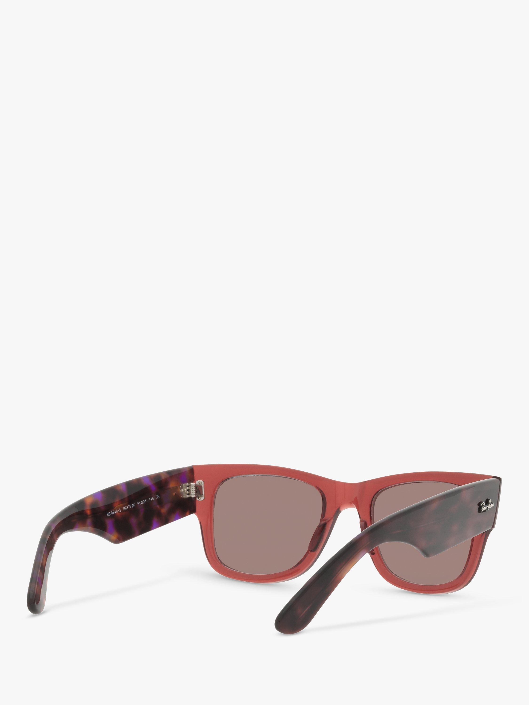 Product image 8 of 11, which shows Ray-Ban RB0840S Mega Wayfarer Sunglasses, Transparent Pink