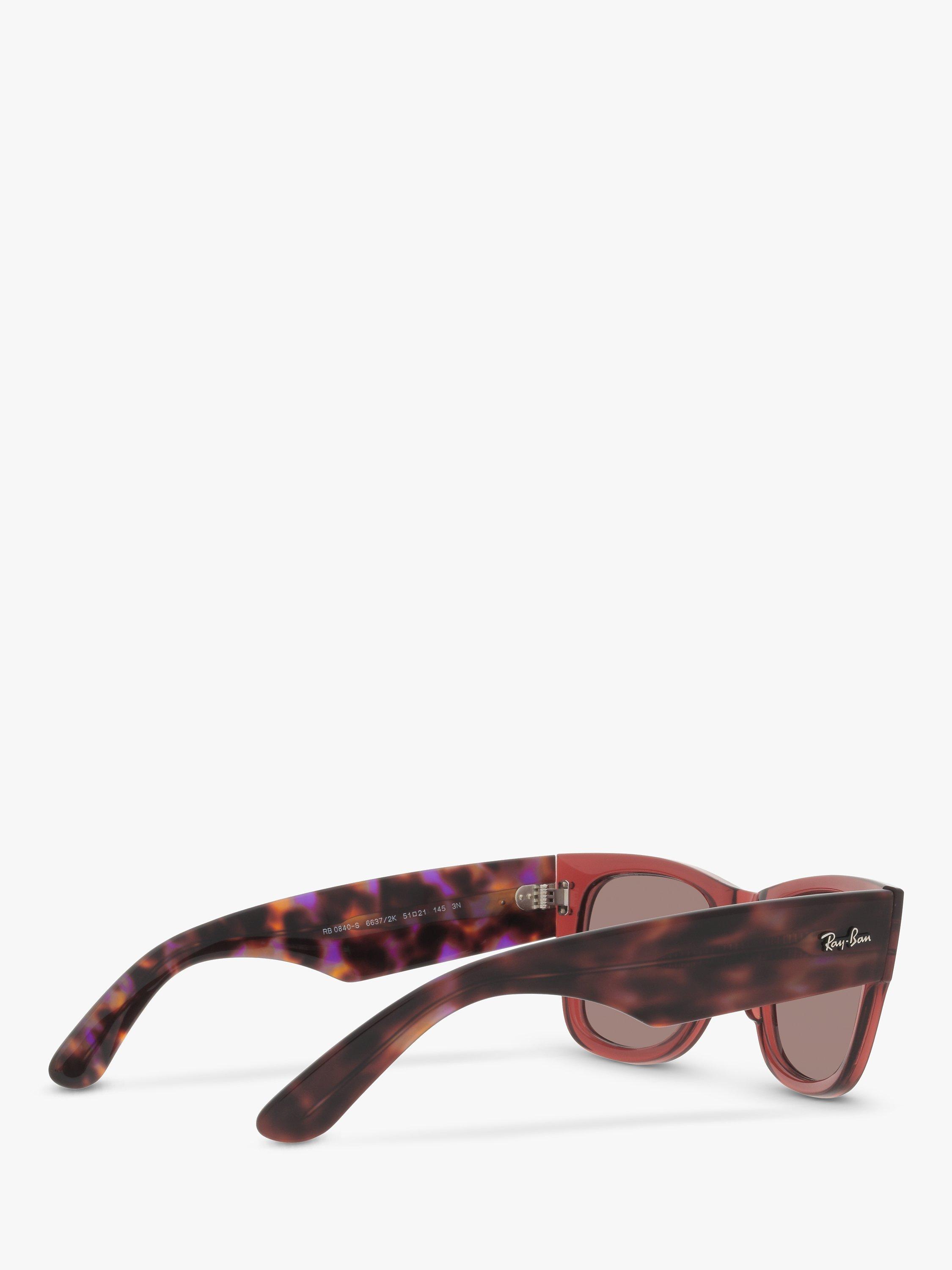 Product image 9 of 11, which shows Ray-Ban RB0840S Mega Wayfarer Sunglasses, Transparent Pink