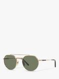 Ray-Ban RB8265 Men's Jack II Titanium Irregular Sunglasses, Gold/Green