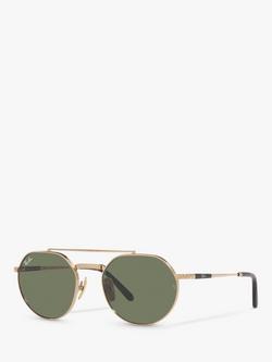 Ray-Ban RB8265 Men's Jack II Titanium Irregular Sunglasses, Gold/Green, Gold/Green