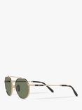 Ray-Ban RB8265 Men's Jack II Titanium Irregular Sunglasses, Gold/Green