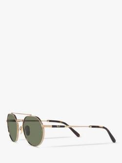 Ray-Ban RB8265 Men's Jack II Titanium Irregular Sunglasses, Gold/Green - view 2, Gold/Green