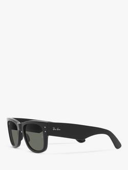 Ray-Ban RB0840S Unisex Polarised Mega Wayfarer Sunglasses, Black/Grey - view 2, Black/Grey