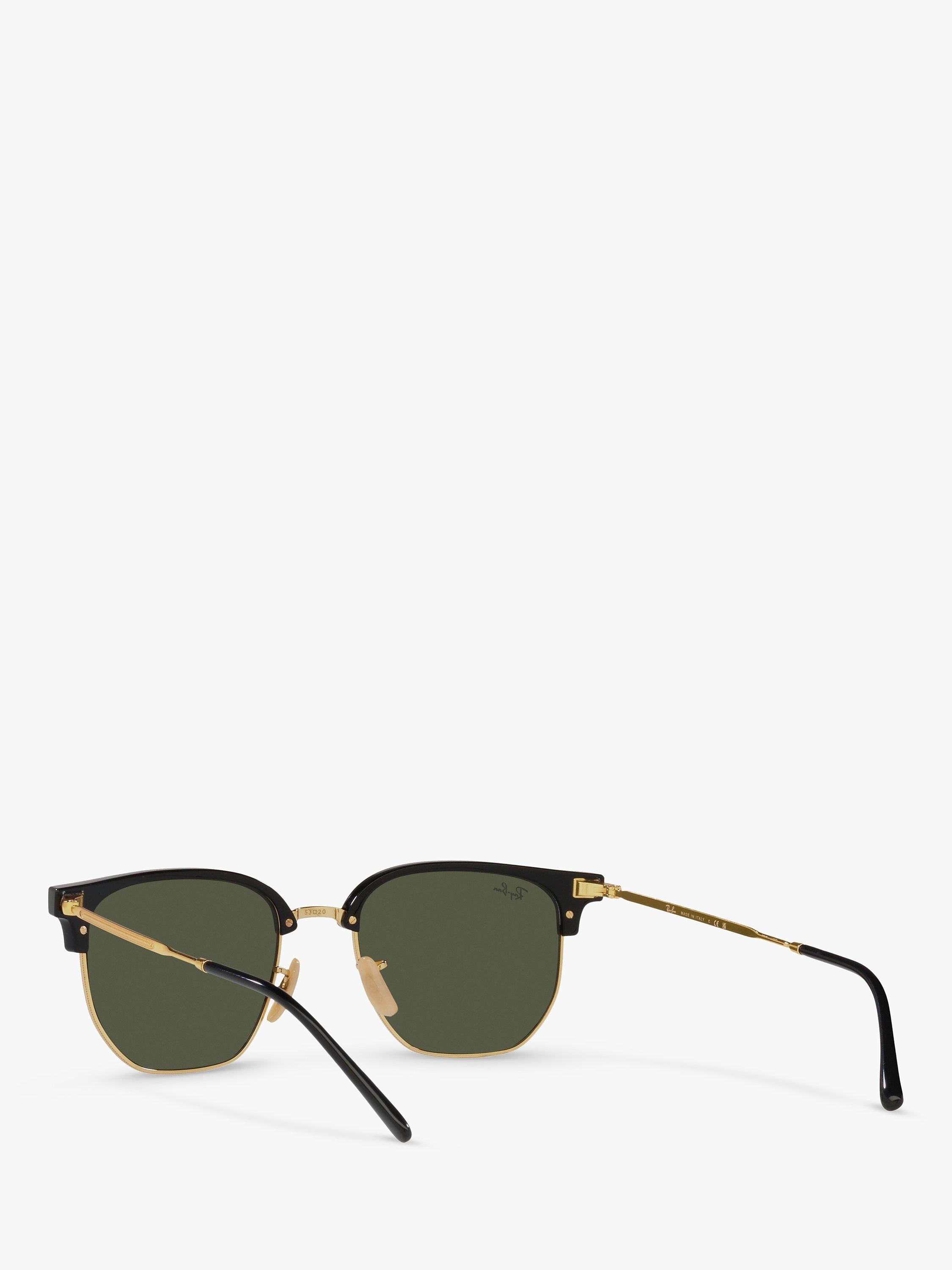 Product image 6 of 11, which shows Ray-Ban RB4416 Unisex New Clubmaster Sunglasses, Black/Gold