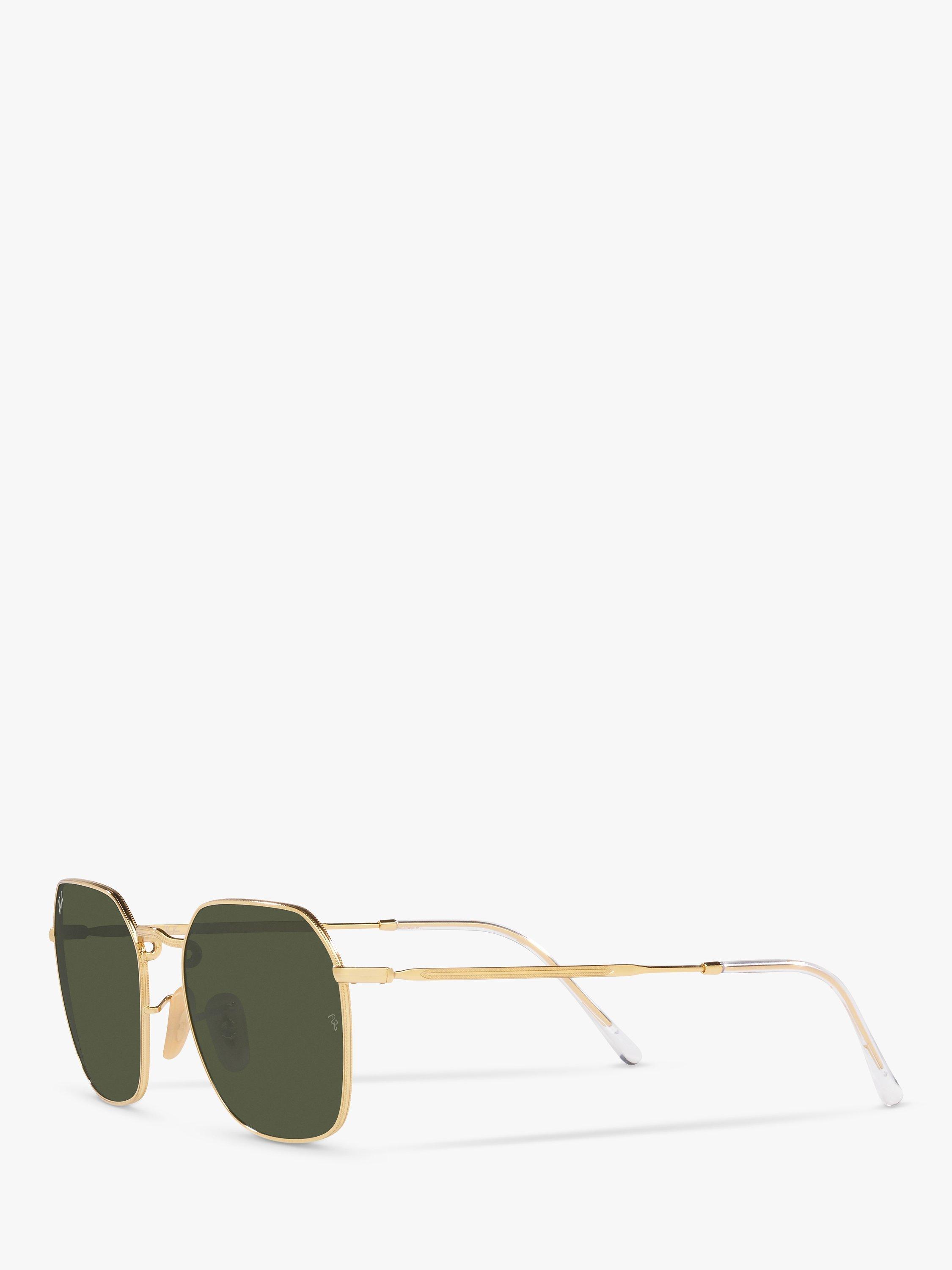 Product image 2 of 11, which shows Ray-Ban RB3694 Unisex Jim Irregular Sunglasses, Gold Arista/Green
