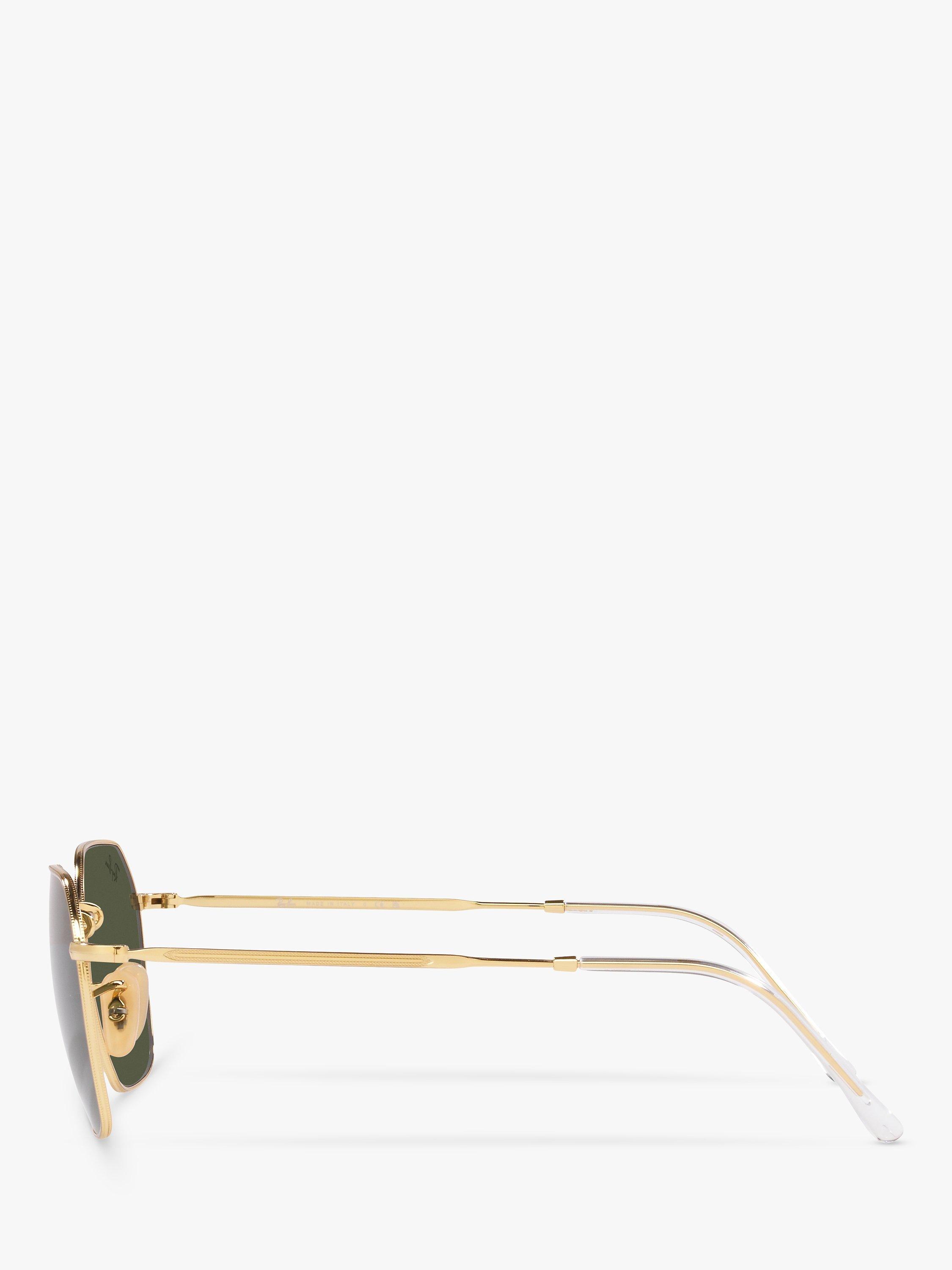 Product image 4 of 11, which shows Ray-Ban RB3694 Unisex Jim Irregular Sunglasses, Gold Arista/Green