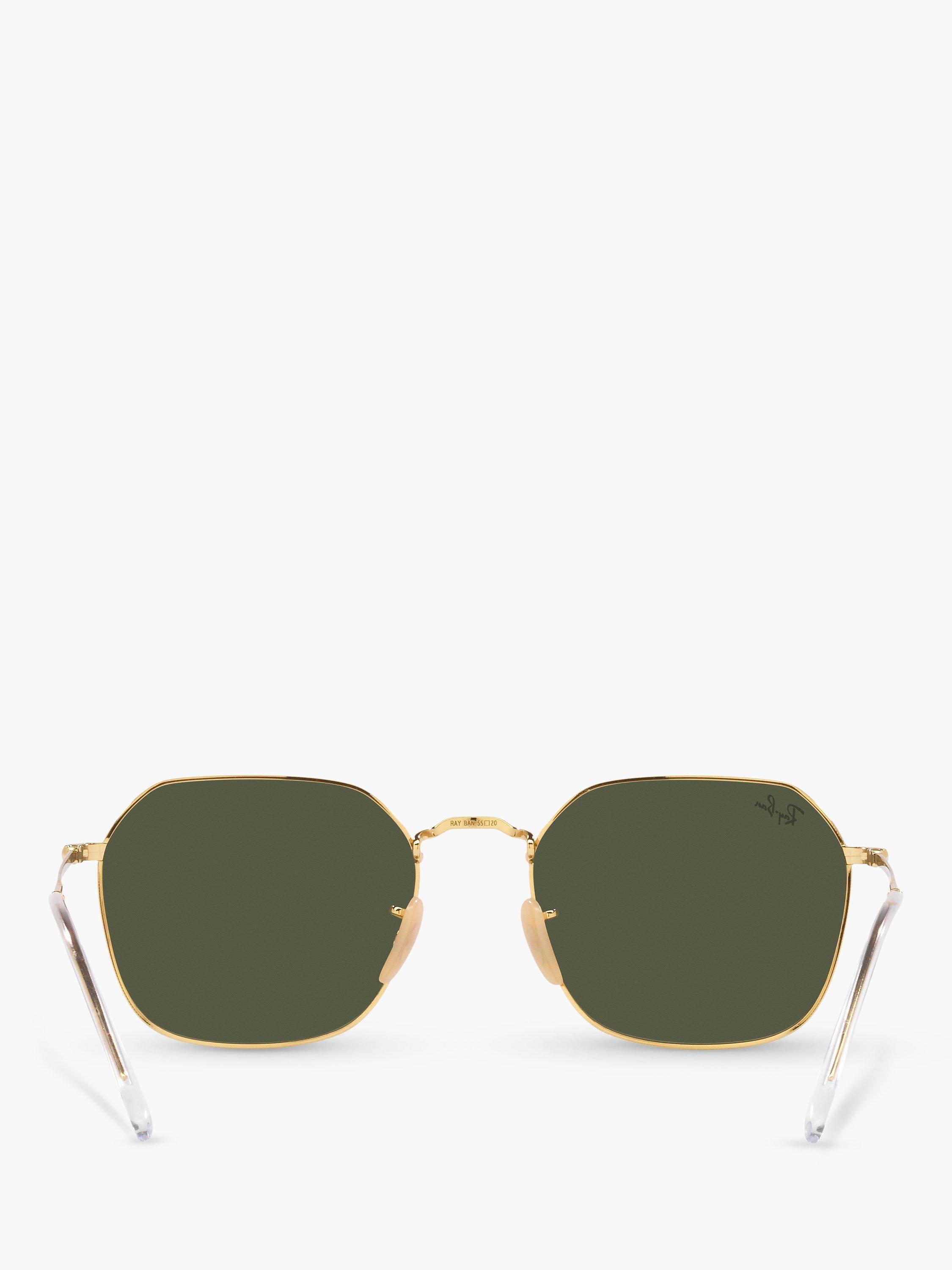 Product image 7 of 11, which shows Ray-Ban RB3694 Unisex Jim Irregular Sunglasses, Gold Arista/Green