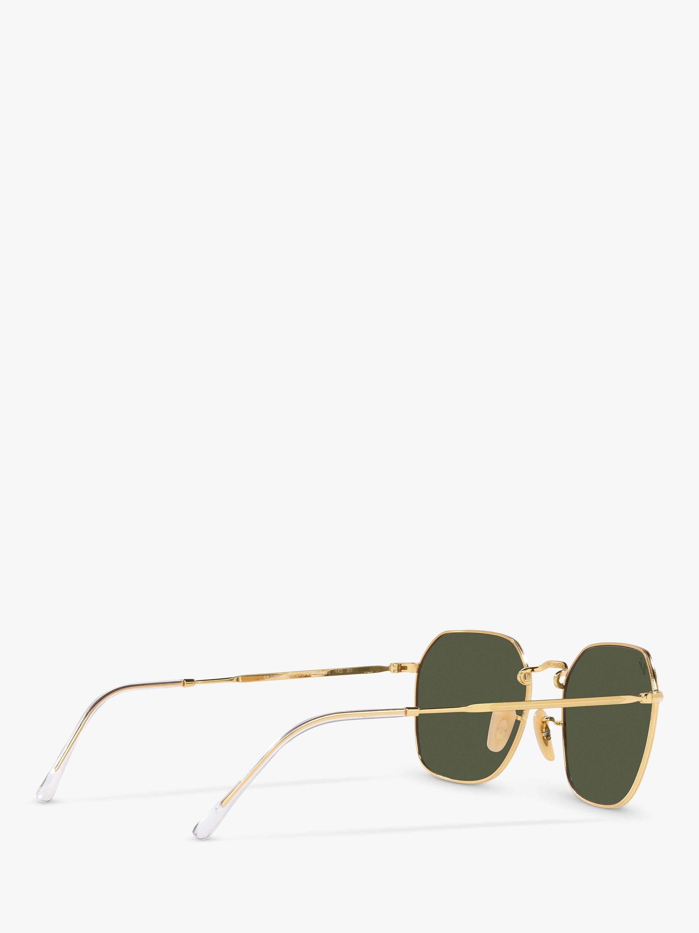 Product image 9 of 11, which shows Ray-Ban RB3694 Unisex Jim Irregular Sunglasses, Gold Arista/Green