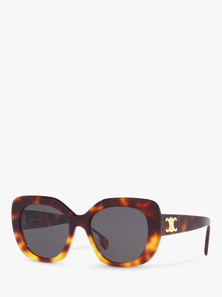 Celine CL40226U Women's Butterfly Sunglasses, Tortoise/Grey, Tortoise/Grey