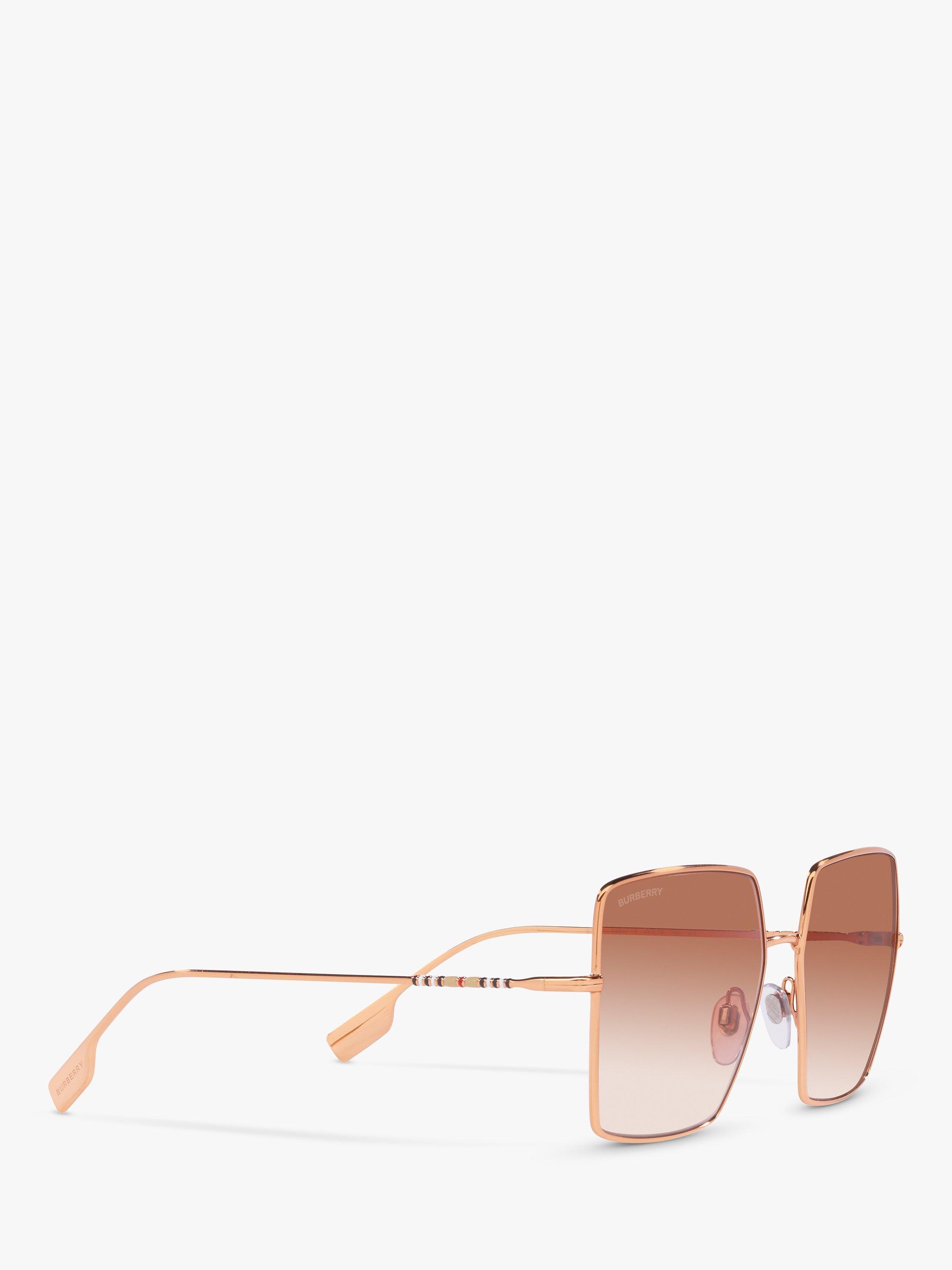 Product image 11 of 11, which shows Burberry BE3133 Women's Daphne Square Sunglasses, Rose Gold/Pink Gradient