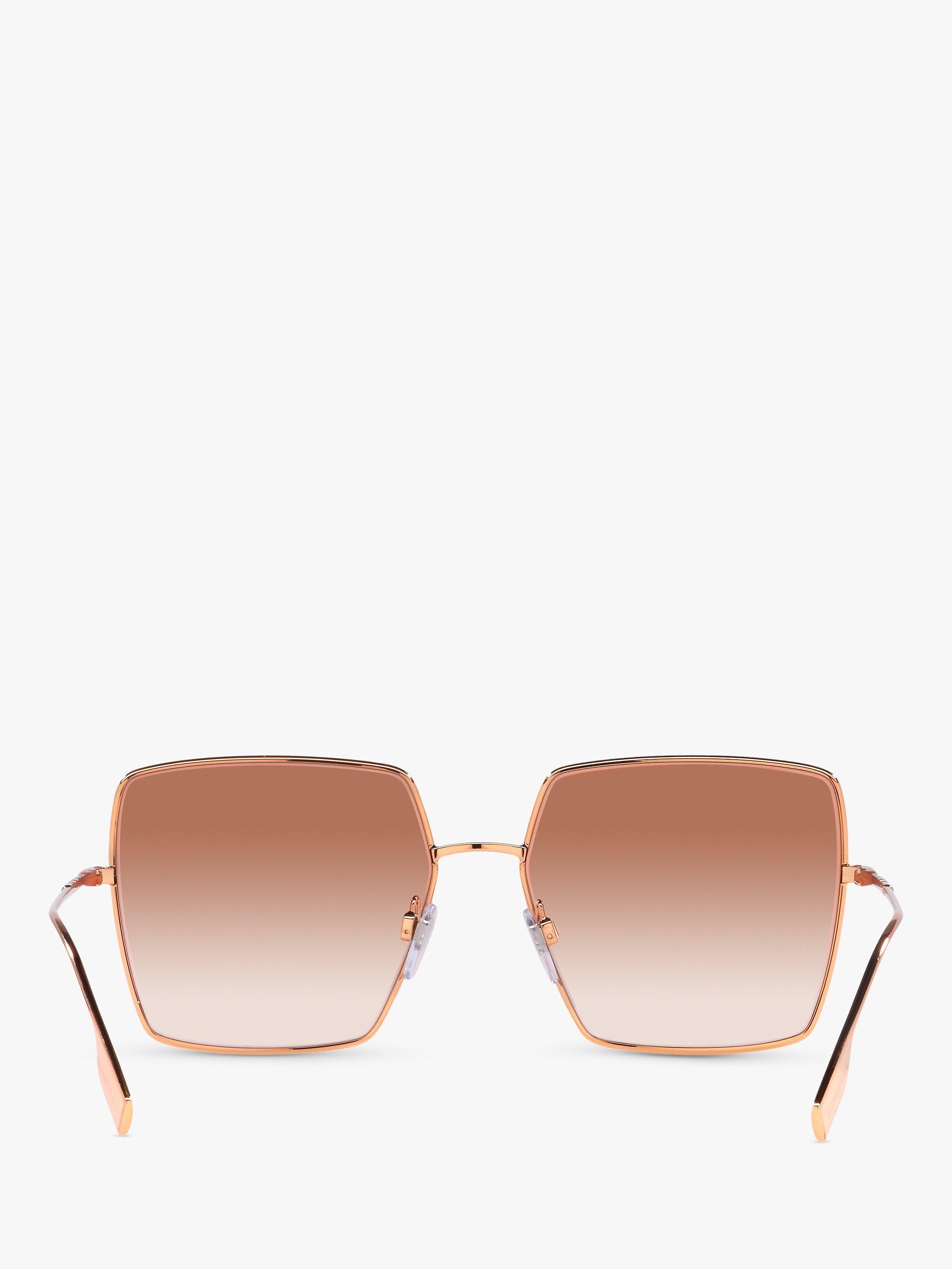Product image 7 of 11, which shows Burberry BE3133 Women's Daphne Square Sunglasses, Rose Gold/Pink Gradient