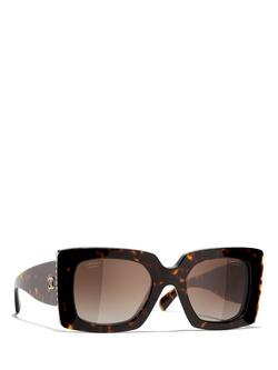 CHANEL Rectangular Sunglasses CH5480H Dark Havana/Brown Gradient, Dark Havana/Brown Gradient