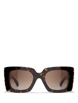 CHANEL Rectangular Sunglasses CH5480H Dark Havana/Brown Gradient - view 2, Dark Havana/Brown Gradient