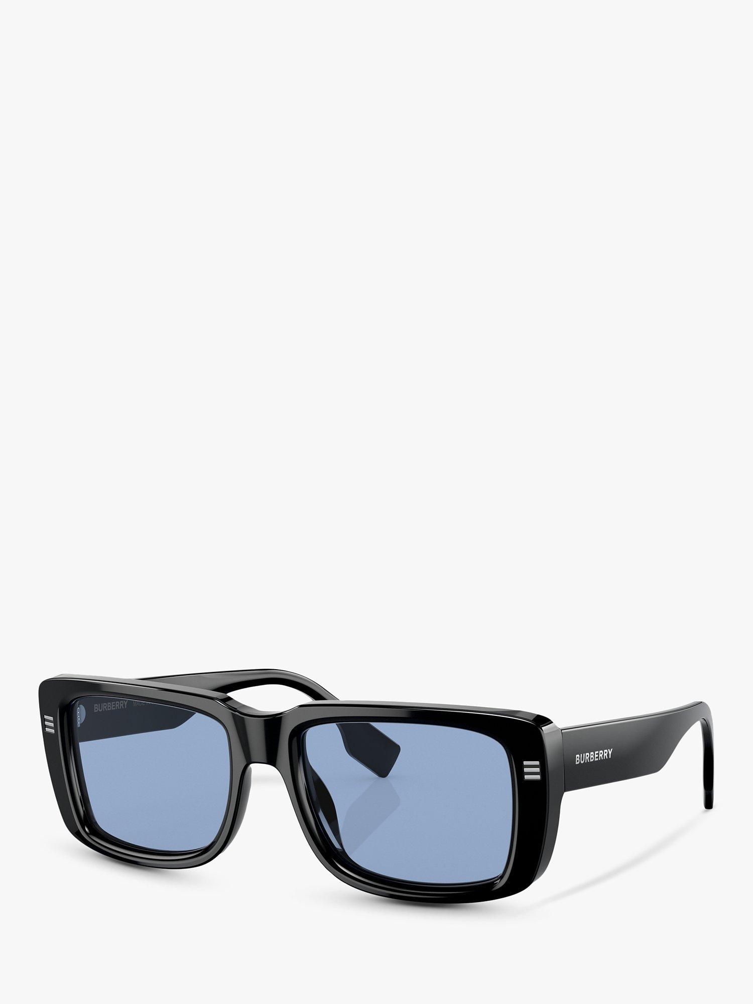 Product image 1 of 5, which shows Burberry BE4376U Men's Rectangular Sunglasses, Black