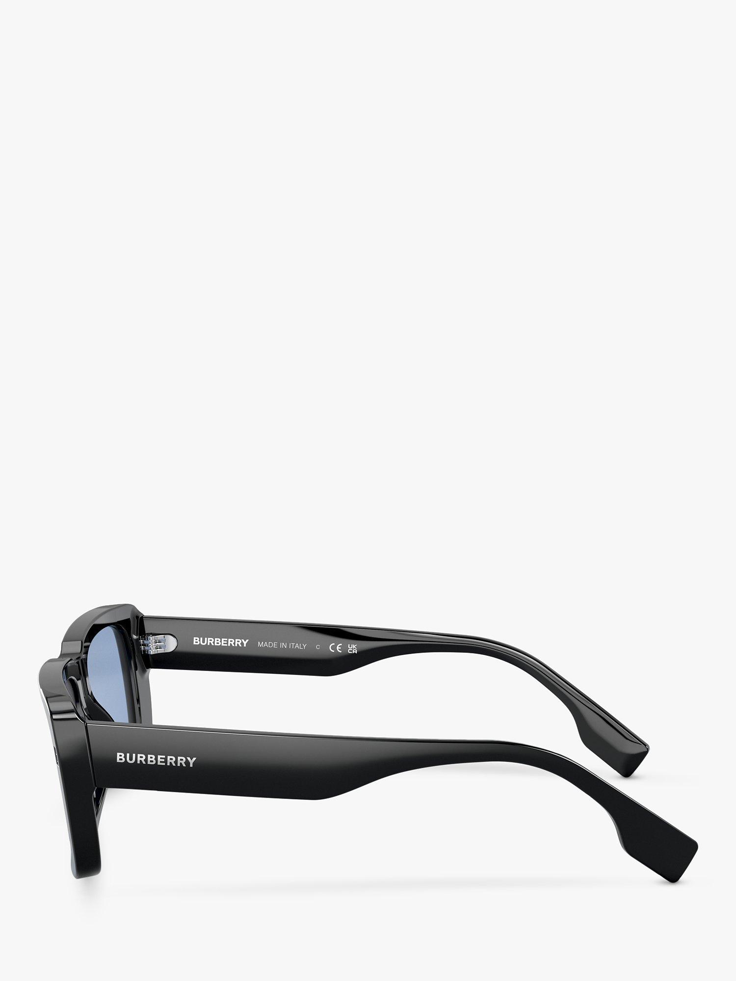 Product image 3 of 5, which shows Burberry BE4376U Men's Rectangular Sunglasses, Black