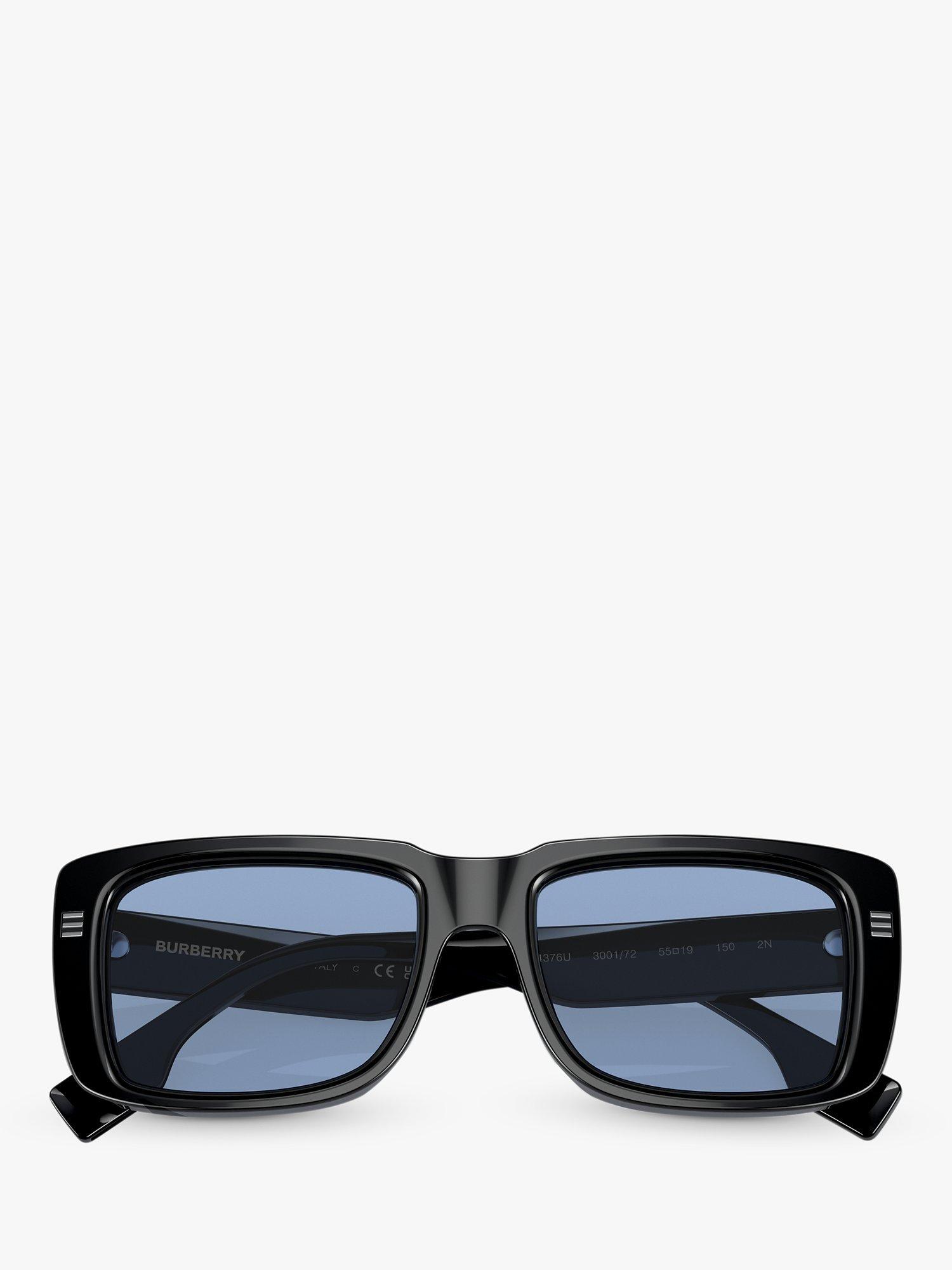 Product image 5 of 5, which shows Burberry BE4376U Men's Rectangular Sunglasses, Black