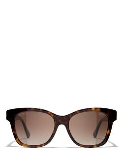 CHANEL Rectangular Sunglasses CH5482H Dark Havana/Brown Gradient - view 2, Dark Havana/Brown Gradient