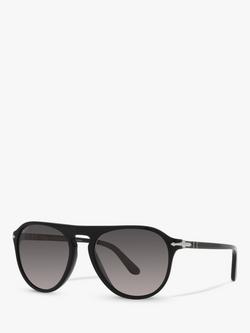 Persol PO3302S Unisex Aviator Polarised Sunglasses, Black/Grey Gradient, Black/Grey Gradient