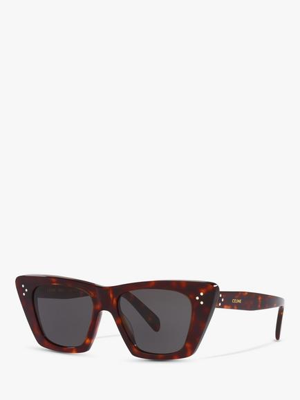 Celine CL40187I Women's Cat's Eye Sunglasses, Brown/Grey, Brown/Grey