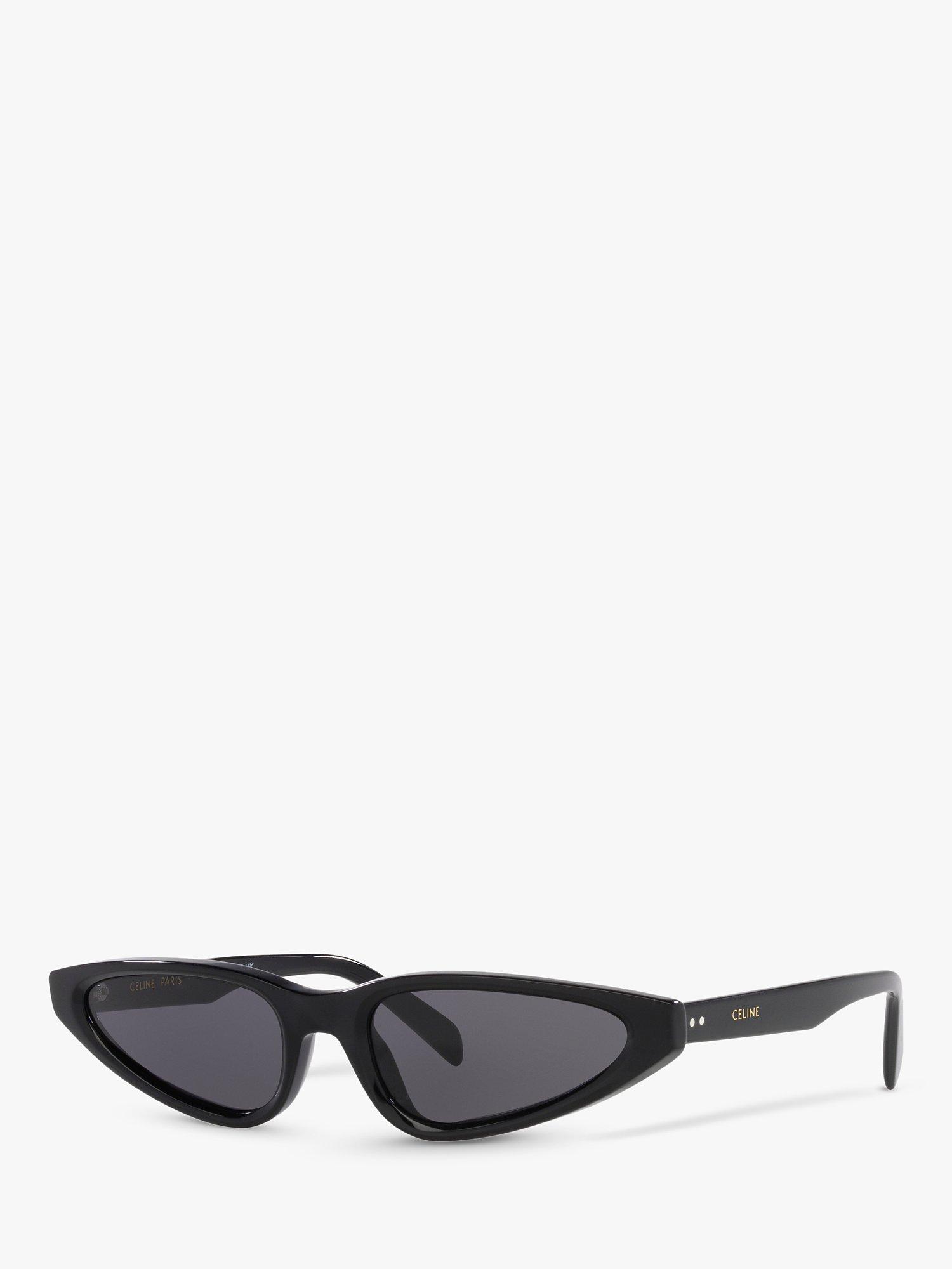 Celine CL40231I Women's Triangular Sunglasses, Shiny Black/Grey