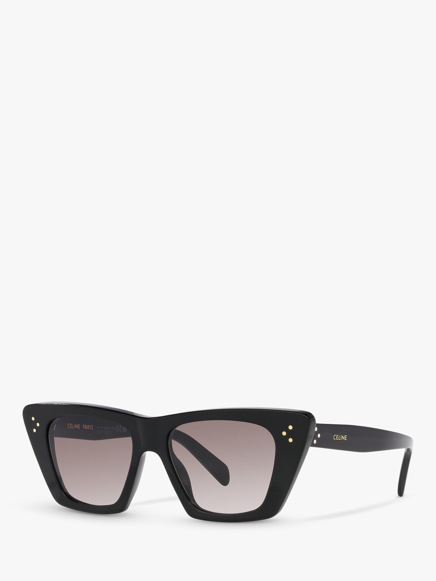 Celine CL40187I Women's Cat's Eye Sunglasses, Shiny Black/Beige Gradient