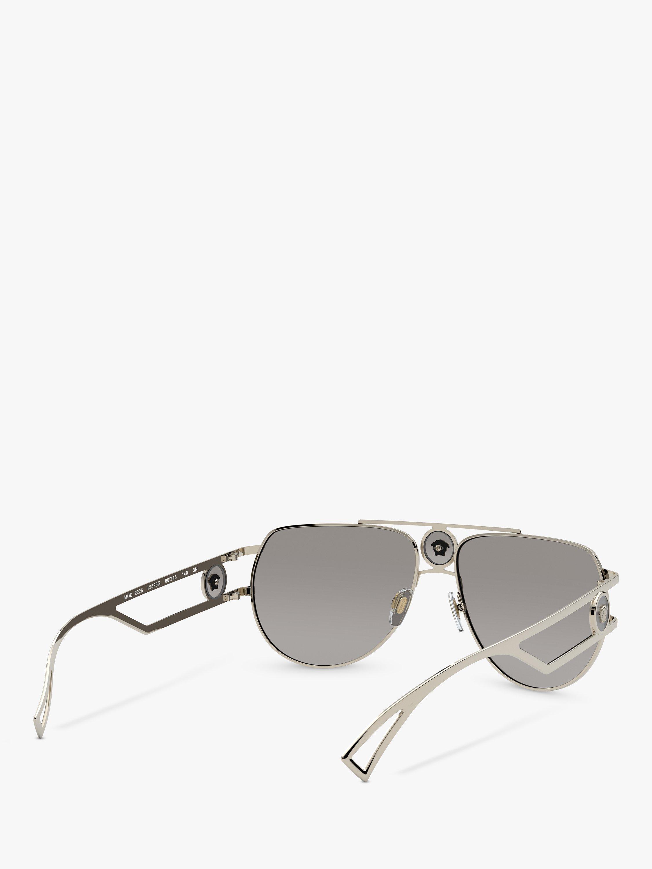 Product image 8 of 11, which shows Versace VE2225 Men's Pilot Sunglasses, Pale Gold