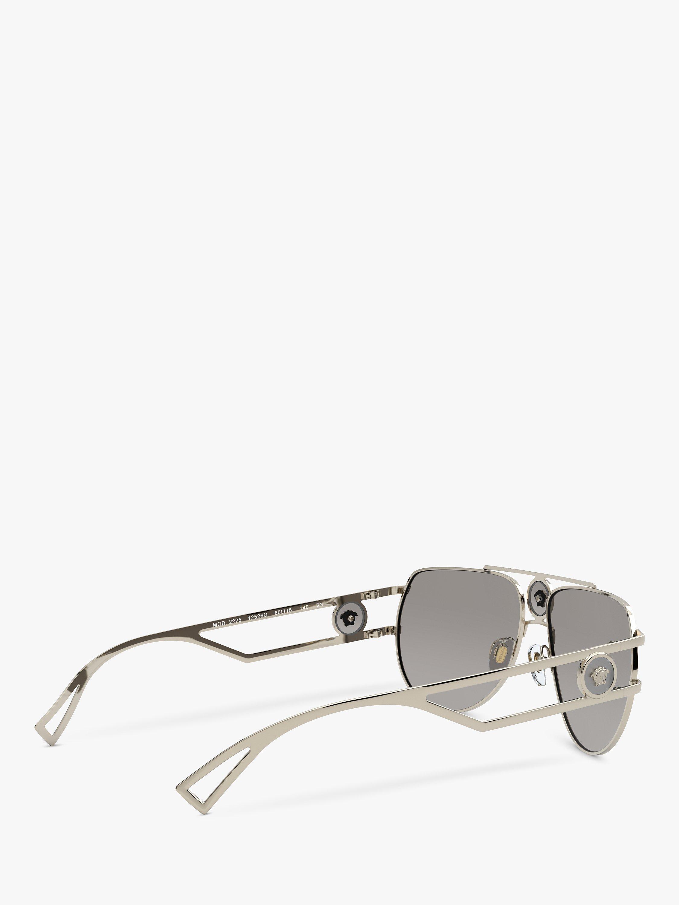 Product image 9 of 11, which shows Versace VE2225 Men's Pilot Sunglasses, Pale Gold