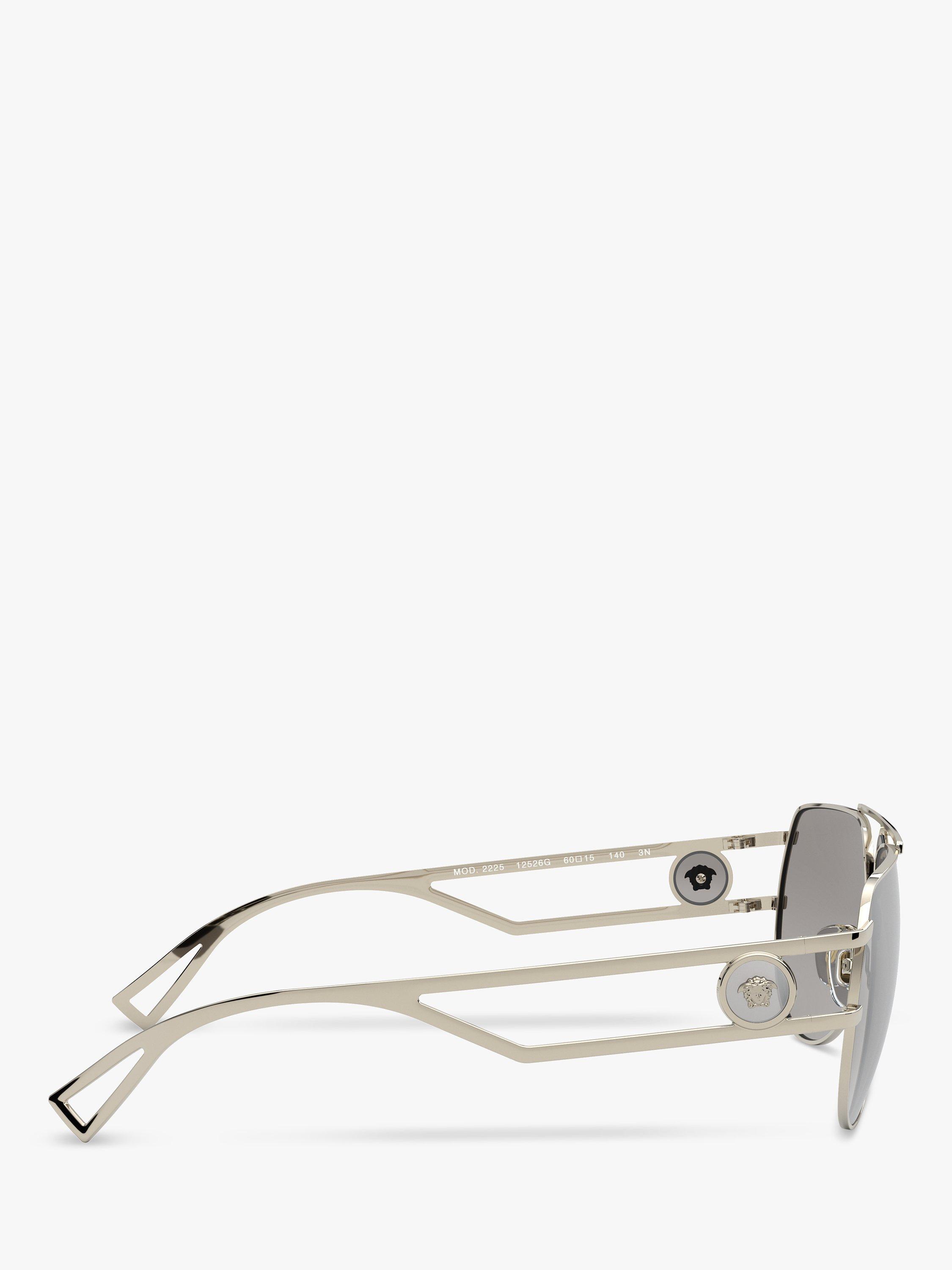 Product image 10 of 11, which shows Versace VE2225 Men's Pilot Sunglasses, Pale Gold