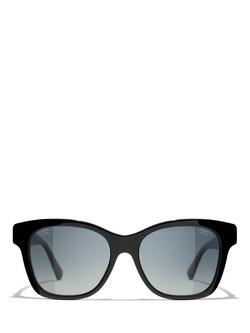 CHANEL Rectangular Sunglasses CH5482H Black/Grey Gradient - view 2, Black/Grey Gradient