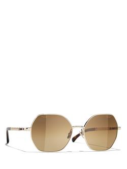 CHANEL Irregular Sunglasses CH4281QH Gold/Brown Gradient, Gold/Brown Gradient