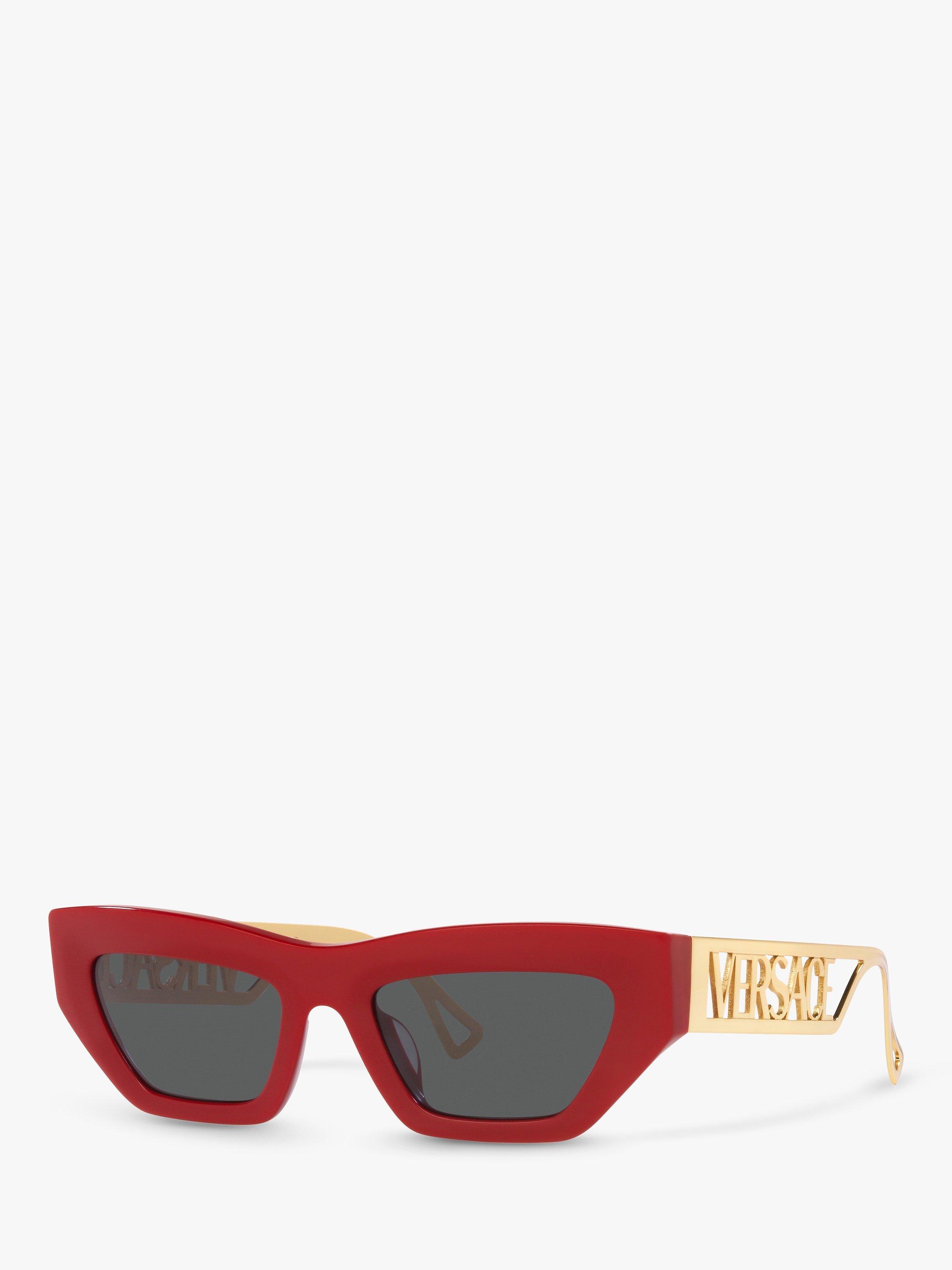 Product image 1 of 11, which shows Versace VE4432U Women's Irregular Sunglasses, Red/Grey