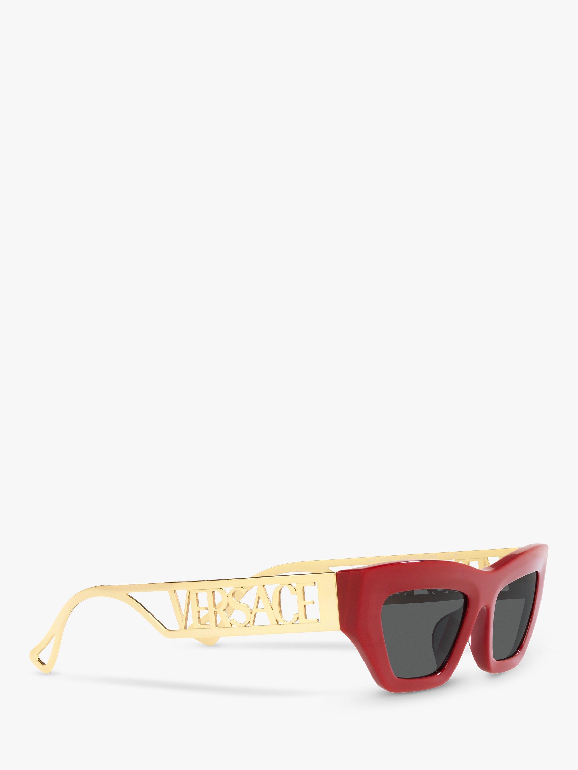 Product image 11 of 11, which shows Versace VE4432U Women's Irregular Sunglasses, Red/Grey