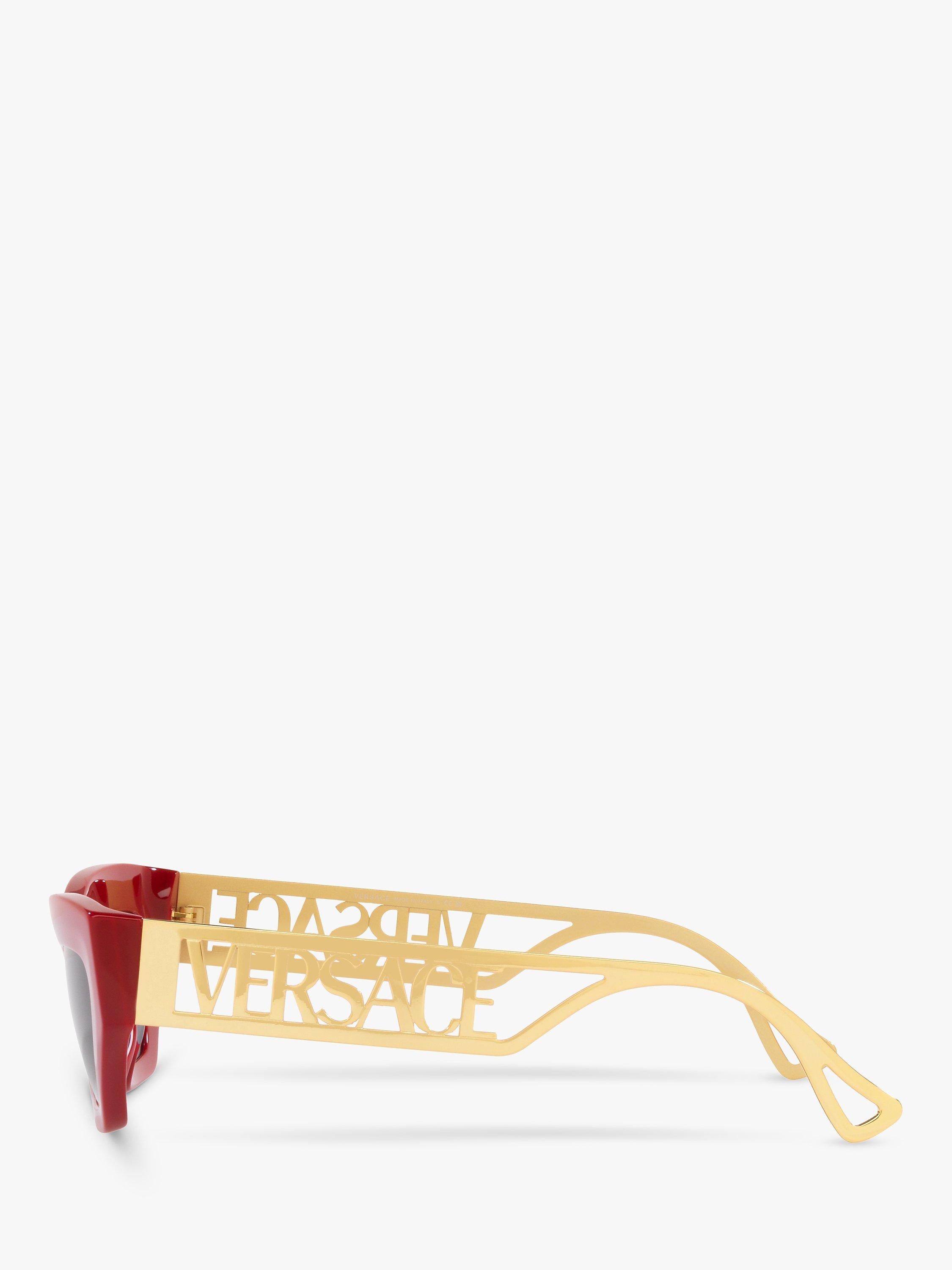 Product image 4 of 11, which shows Versace VE4432U Women's Irregular Sunglasses, Red/Grey