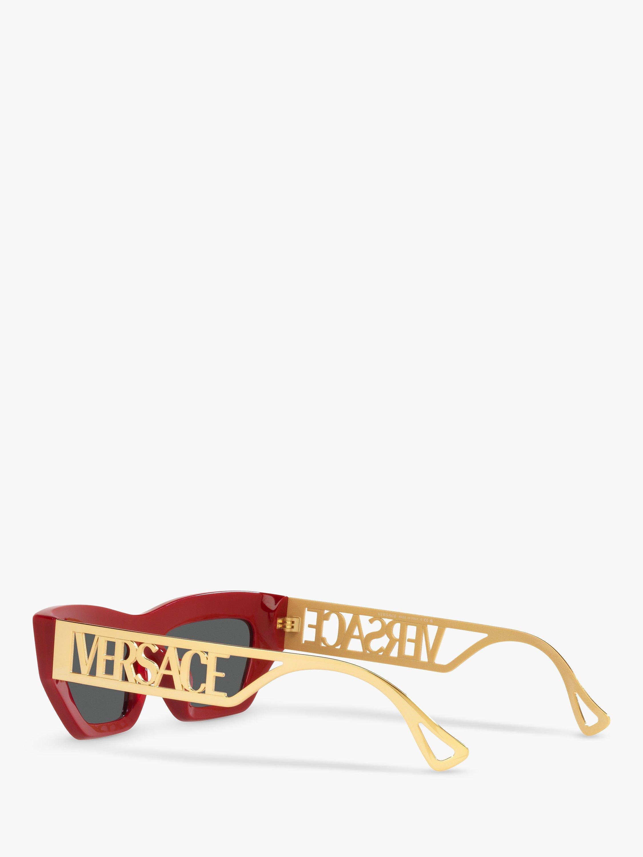 Product image 5 of 11, which shows Versace VE4432U Women's Irregular Sunglasses, Red/Grey